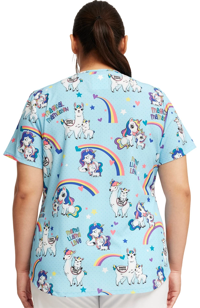 Cherokee Women's Rainbow Mamas Print Scrub Top - Image 2