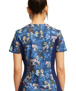 Cherokee Women's V-Neck Knit Panel Easily Emu-sed Print Scrub Top 3 Cherokee Women's V-Neck Knit Panel Easily Emu-sed Print Scrub Top -Silverts-shop 2 ck ck641 print 650