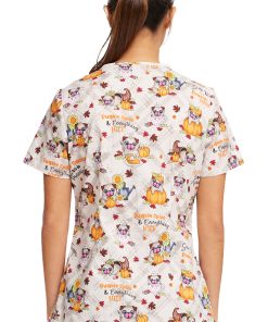 Cherokee Women's Pugkin Spice Season Print Scrub Top -Silverts-shop 2 ck ck646 print 650