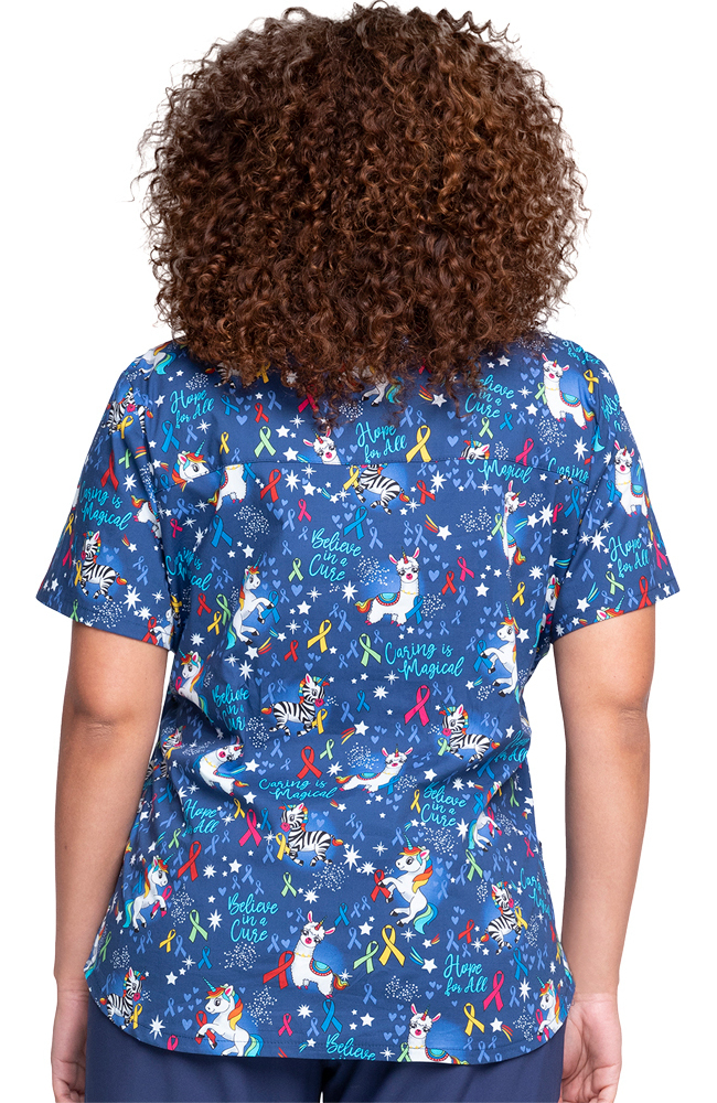 Clearance Women's Magical Care Print Scrub Top Cherokee Clearance Women's Magical Care Print Scrub Top -Silverts-shop 2 ck ck652 printclearance 650 2