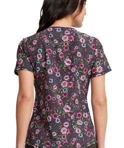Cherokee Women's Romantic Garden Print Scrub Top 3 Cherokee Women's Romantic Garden Print Scrub Top -Silverts-shop 2 ck ck703 print 650