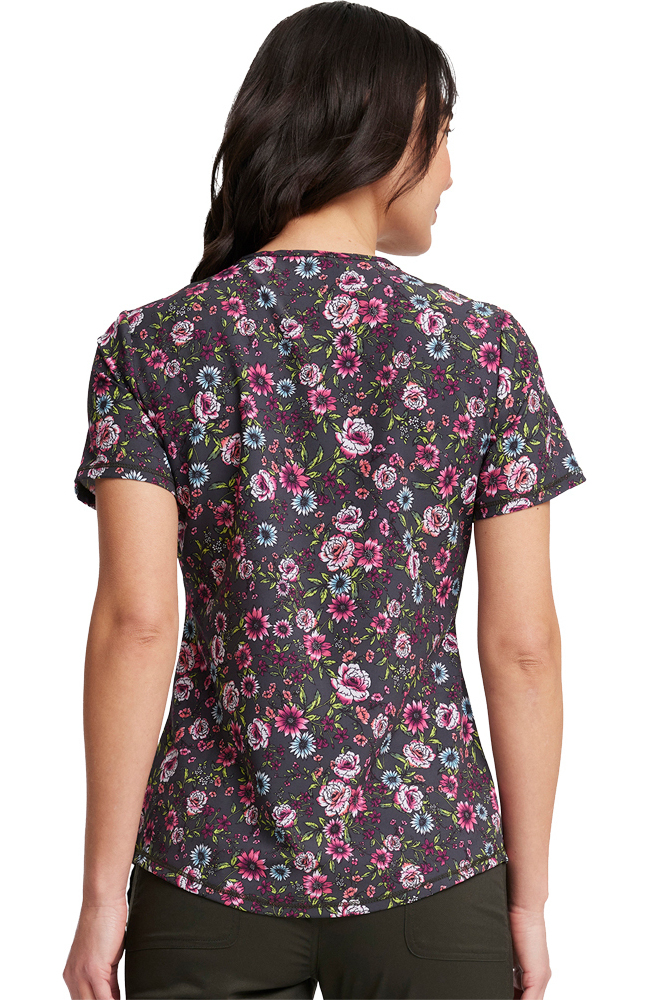 Women's Romantic Garden Print Scrub Top Cherokee Women's Romantic Garden Print Scrub Top -Silverts-shop 2 ck ck703 print 650