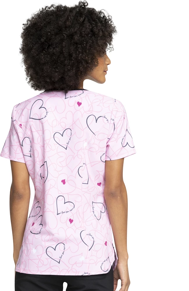 Cherokee Clearance Women's I Love You More Print Scrub Top - Image 2
