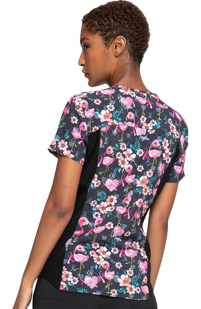 Cherokee Clearance Women's Let's Flock Together Print Scrub Top - Image 2