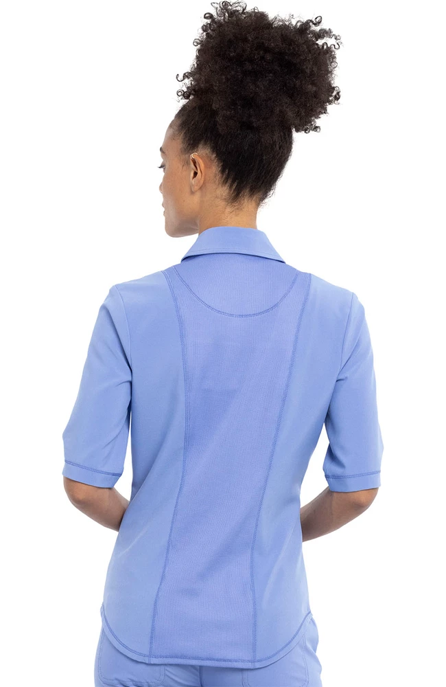 Cherokee Women's Polo Collar Solid Scrub Top - Image 2