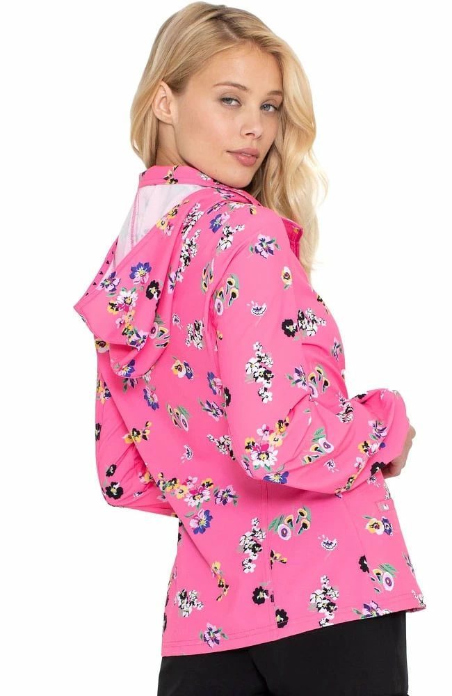 Heartsoul Clearance Women's Warm Up Flowering Fields Print Scrub Jacket - Image 2