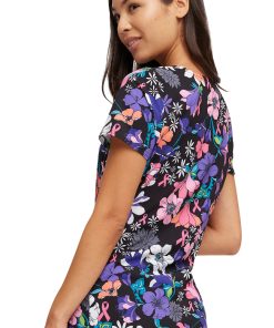 Heartsoul Women's Hopeful Blooms Print Scrub Top -Silverts-shop 2 ck hs614 print 650