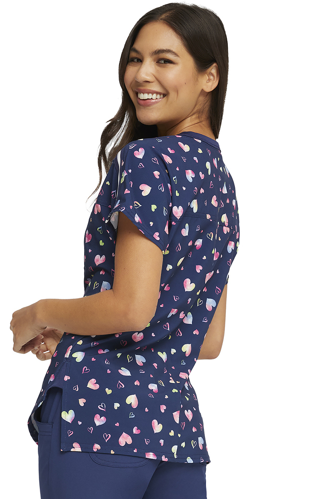 Clearance Women's Loving Art Print Scrub Top Heartsoul Clearance Women's Loving Art Print Scrub Top -Silverts-shop 2 ck hs831 printclearance 650
