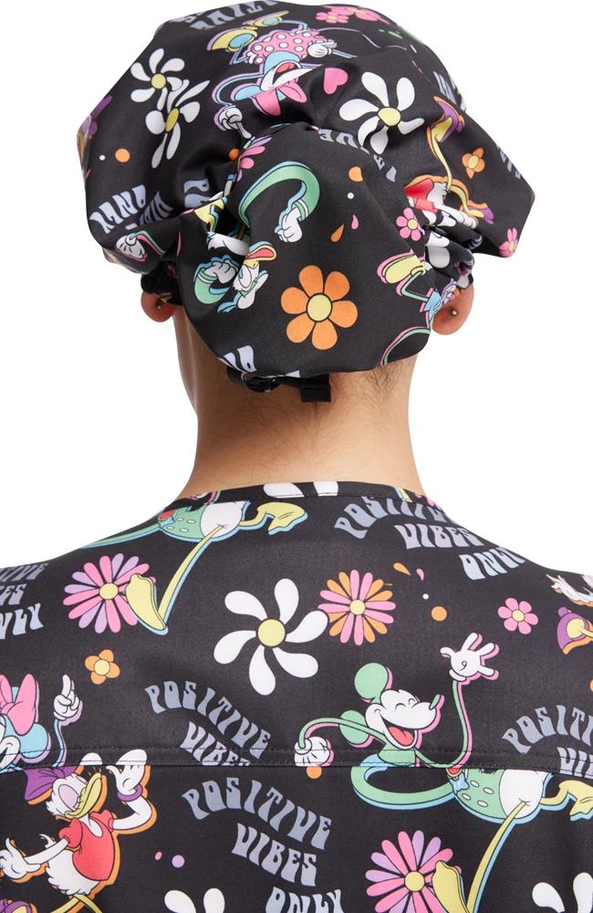 Cherokee Women's Positive Vibes Print Bouffant Scrub Hat - Image 2