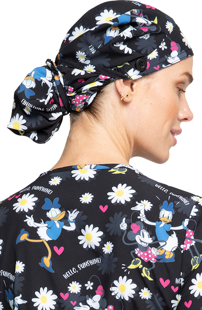 Cherokee Clearance Women's Bouffant Hello Sunshine Print Scrub Hat 4 Cherokee Clearance Women's Bouffant Hello Sunshine Print Scrub Hat - Image 2
