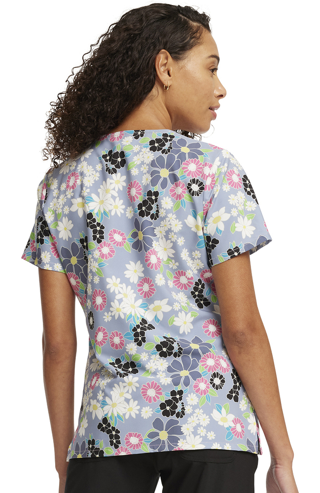 Women's Many Minnie Flowers Print Scrub Top Cherokee Women's Many Minnie Flowers Print Scrub Top -Silverts-shop 2 ck tf614 print 650 1