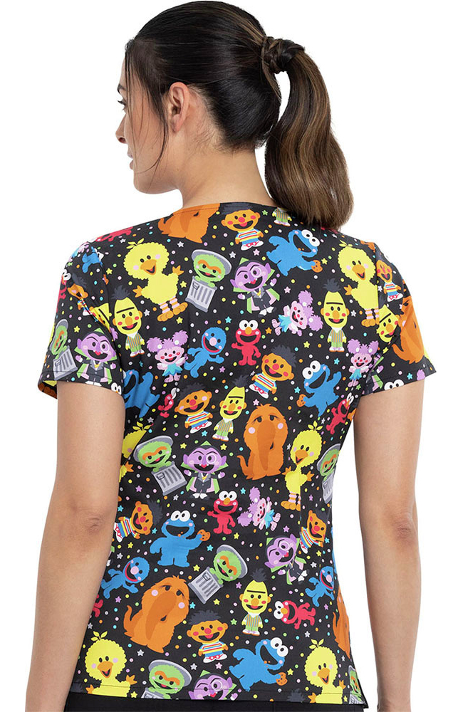 Clearance Women's Mini Sesame Print Scrub Top Cherokee Clearance Women's Mini Sesame Print Scrub Top -Silverts-shop 2 ck tf614 printclearance 650 1