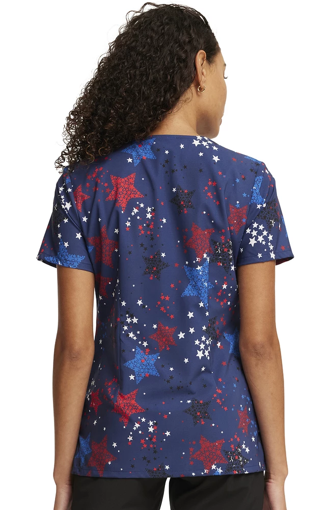 Cherokee Women's Hang With The Stars Print Scrub Top - Image 2