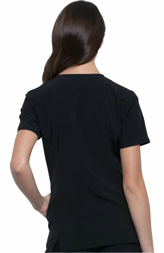 Cherokee Clearance Women's V-Neck Holly Jolly Pets Print Scrub Top - Image 2