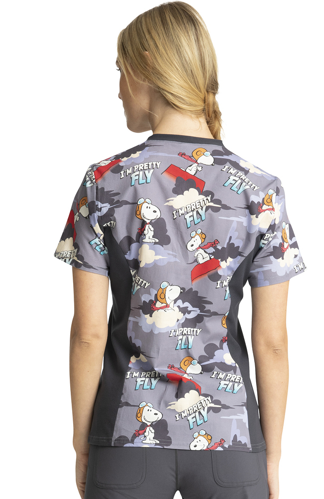 Cherokee Clearance Women's Beagle Patrol Print Scrub Top 4 Cherokee Clearance Women's Beagle Patrol Print Scrub Top - Image 2