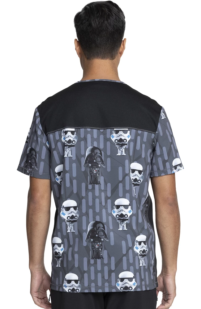 Cherokee Clearance Men's Chibi Empire Print Scrub Top - Image 2