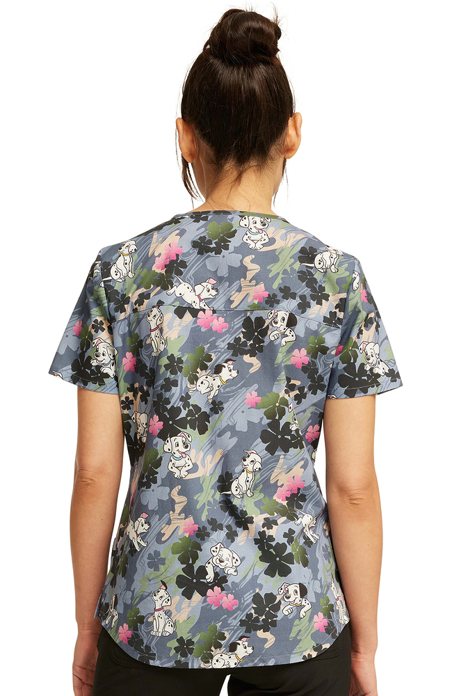 Women's Plain Sight Puppies Print Scrub Top Cherokee Women's Plain Sight Puppies Print Scrub Top -Silverts-shop 2 ck tf736 print 650
