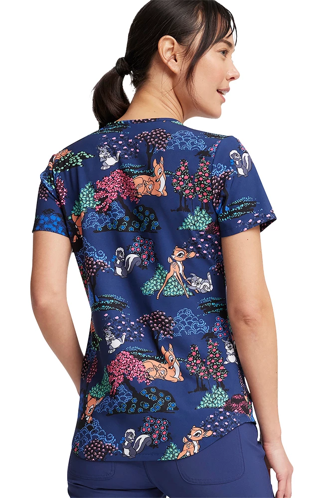 Cherokee Women's Meadow Frolic Print Scrub Top - Image 2