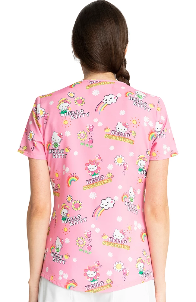 Cherokee Clearance Women's Hello Kitty Sunshine Print Scrub Top - Image 2