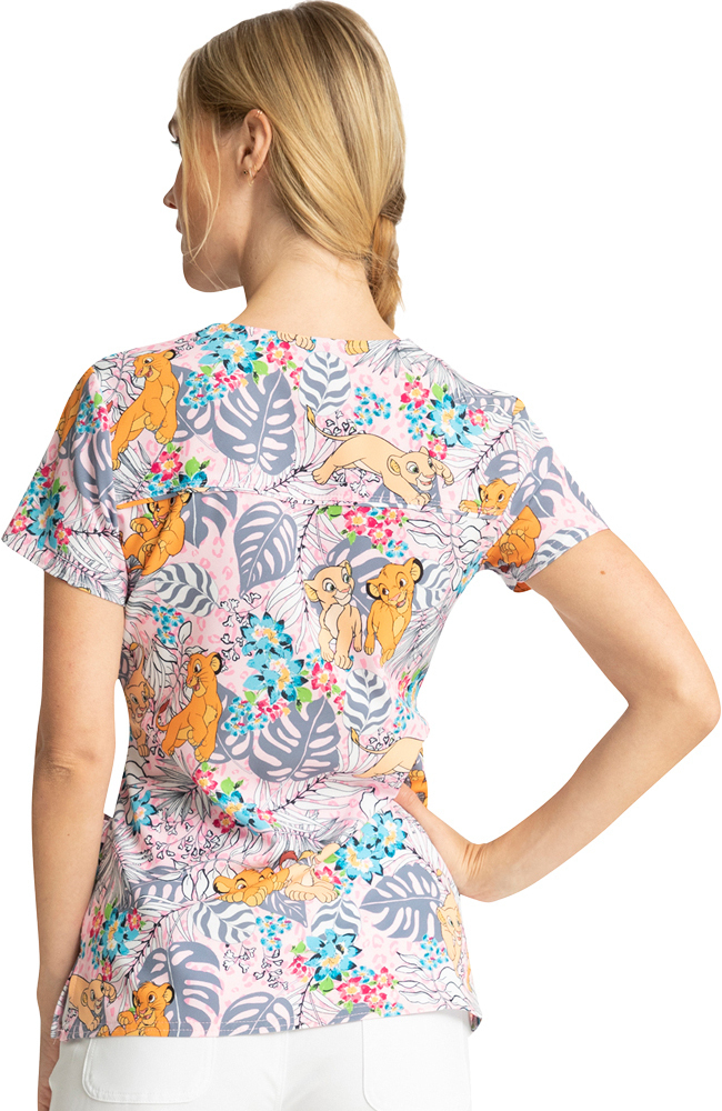 Cherokee Clearance Women's Jungle Pals Print Scrub Top 4 Cherokee Clearance Women's Jungle Pals Print Scrub Top - Image 2