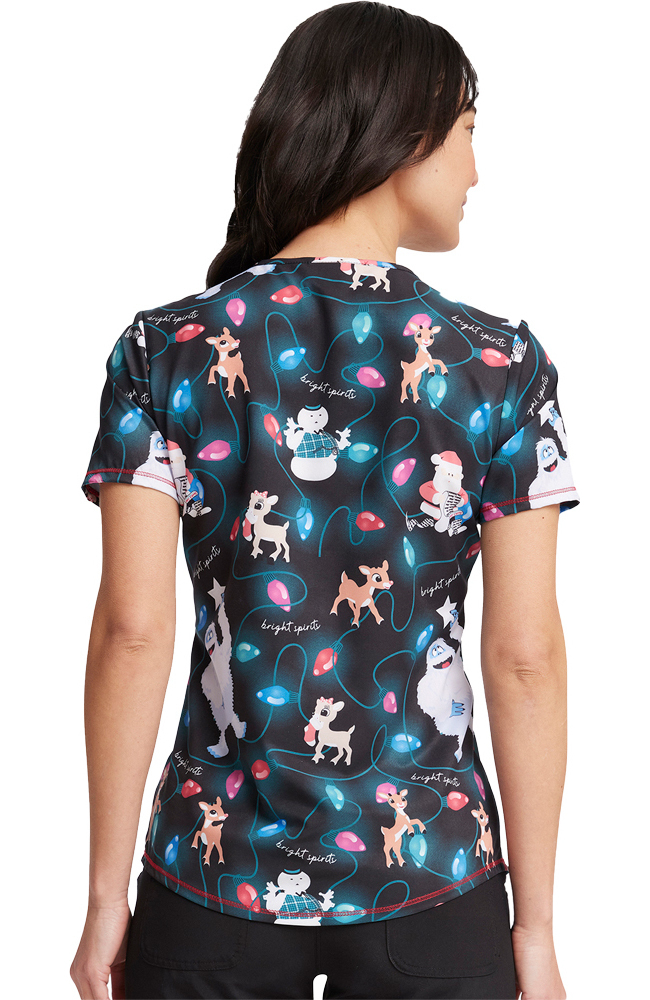 Women's Bright Spirits Print Scrub Top Cherokee Women's Bright Spirits Print Scrub Top -Silverts-shop 2 ck tf784 print 650