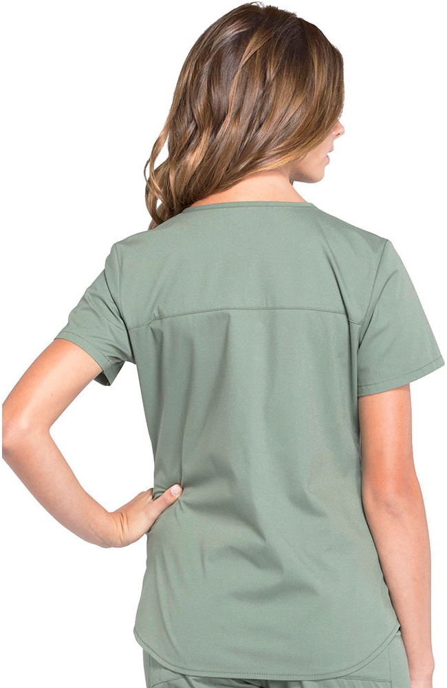 Cherokee Workwear Clearance Women's V-Neck Solid Scrub Top 4 Cherokee Workwear Clearance Women's V-Neck Solid Scrub Top - Image 2