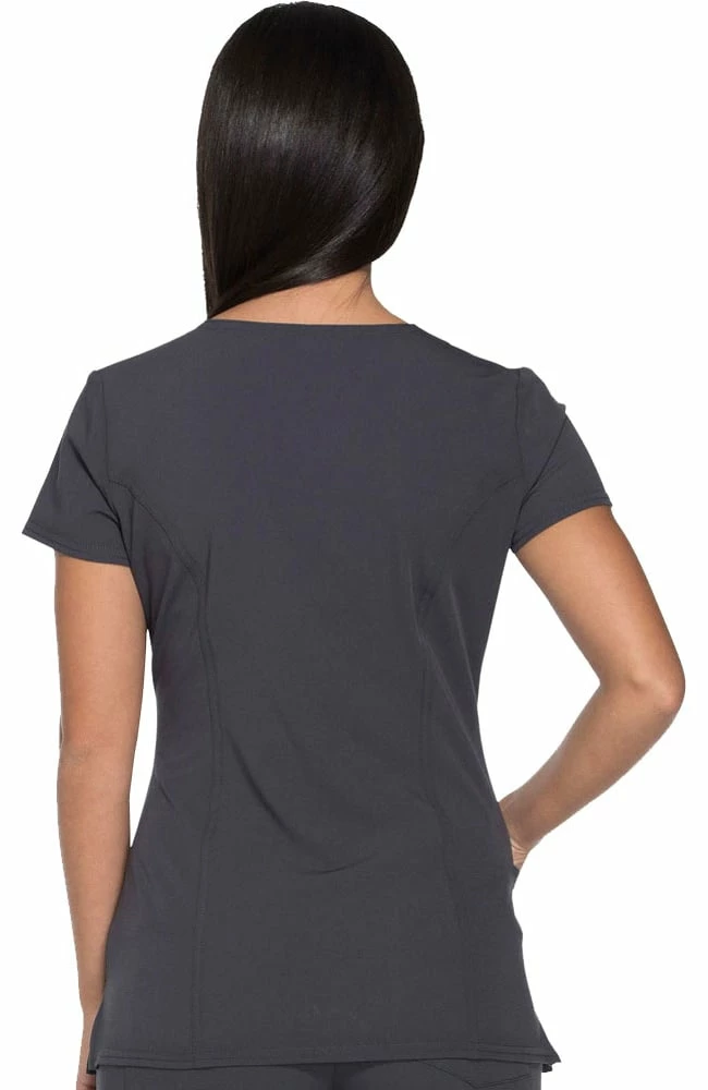 Dickies Clearance Women's Mock Wrap Solid Scrub Top - Image 2