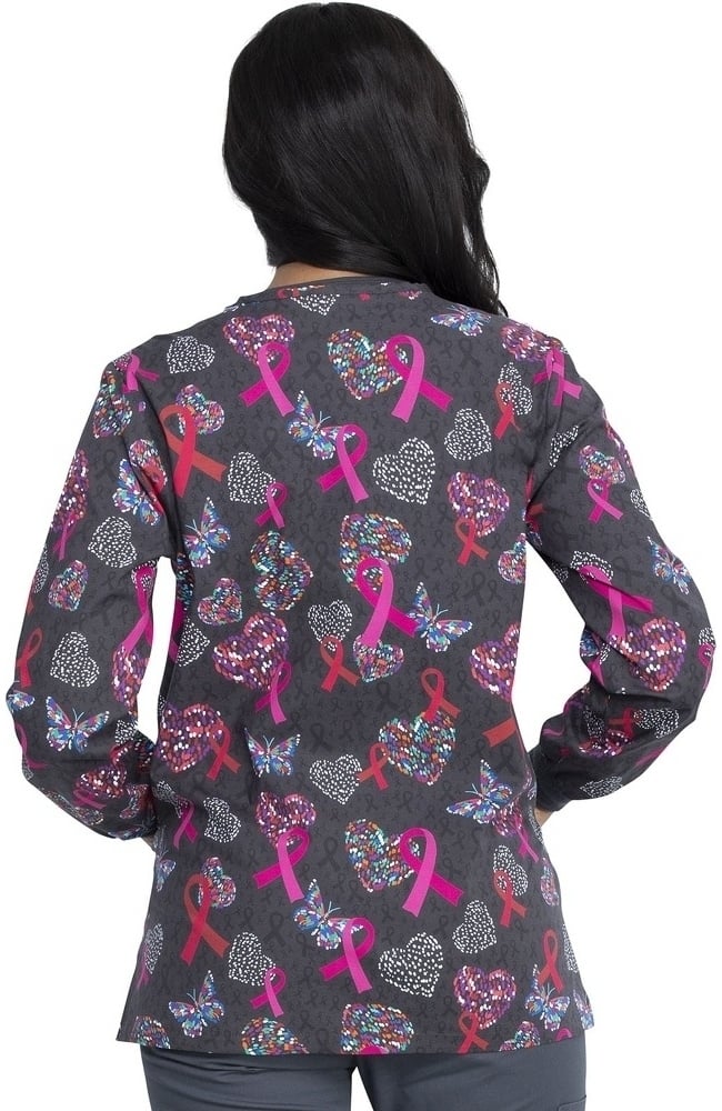 Clearance Women's Snap Front Speck-Tacular Love Print Scrub Jacket Dickies Clearance Women's Snap Front Speck-Tacular Love Print Scrub Jacket -Silverts-shop 2 di dk301 printclearance 650