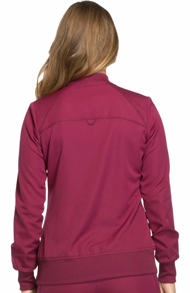 Dickies Clearance Women's Zip Front Warm-Up Solid Scrub Jacket - Image 2