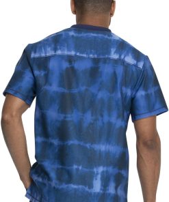 Dickies Clearance Men's Tie Dye Stripes Navy Print Scrub Top 3 Dickies Clearance Men's Tie Dye Stripes Navy Print Scrub Top -Silverts-shop 2 di dk613 printclearance 650 1