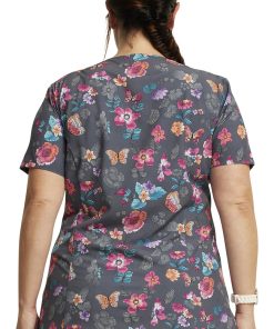 Dickies Women's Butterflies Abloom Print Scrub Top 3 Dickies Women's Butterflies Abloom Print Scrub Top -Silverts-shop 2 di dk616 print 650 1