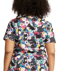 Dickies Women's V-Neck Furever Floral Print Scrub Top -Silverts-shop 2 di dk616 print 650
