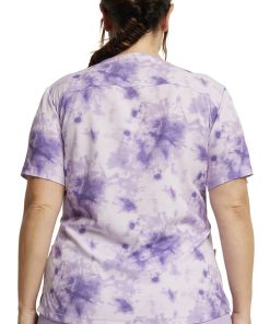 Dickies Women's Tonal Tie Dye Lavender Print Scrub Top -Silverts-shop 2 di dk623 print 650 1