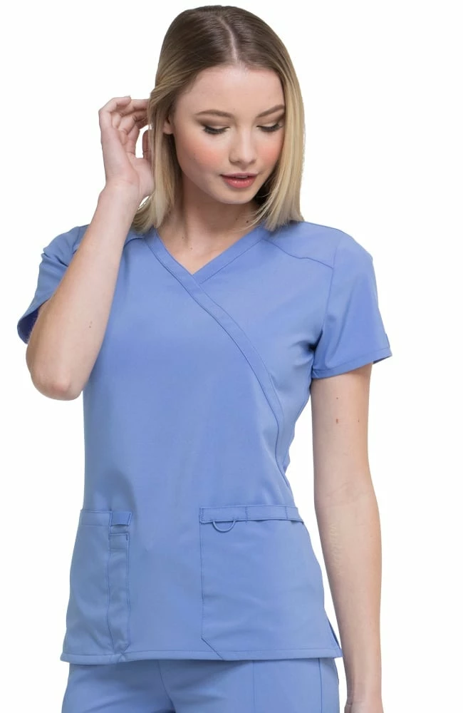 Dickies Women's Mock Wrap Solid Scrub Top - Image 2