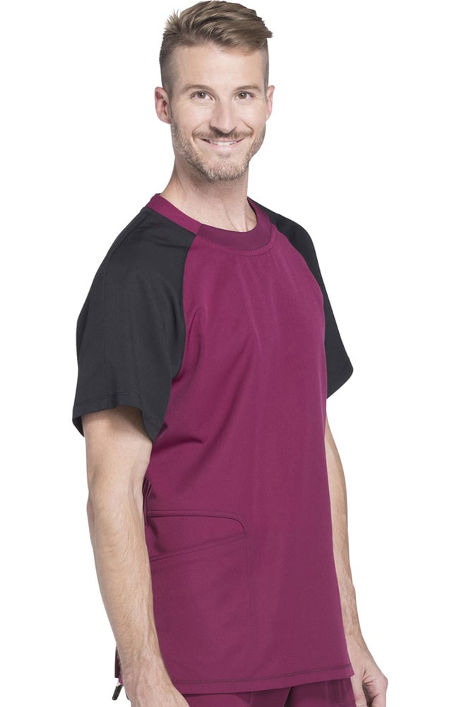 Dickies Clearance Men's Crew Neck Colorblock Raglan Sleeve Solid Scrub Top 4 Dickies Clearance Men's Crew Neck Colorblock Raglan Sleeve Solid Scrub Top - Image 2