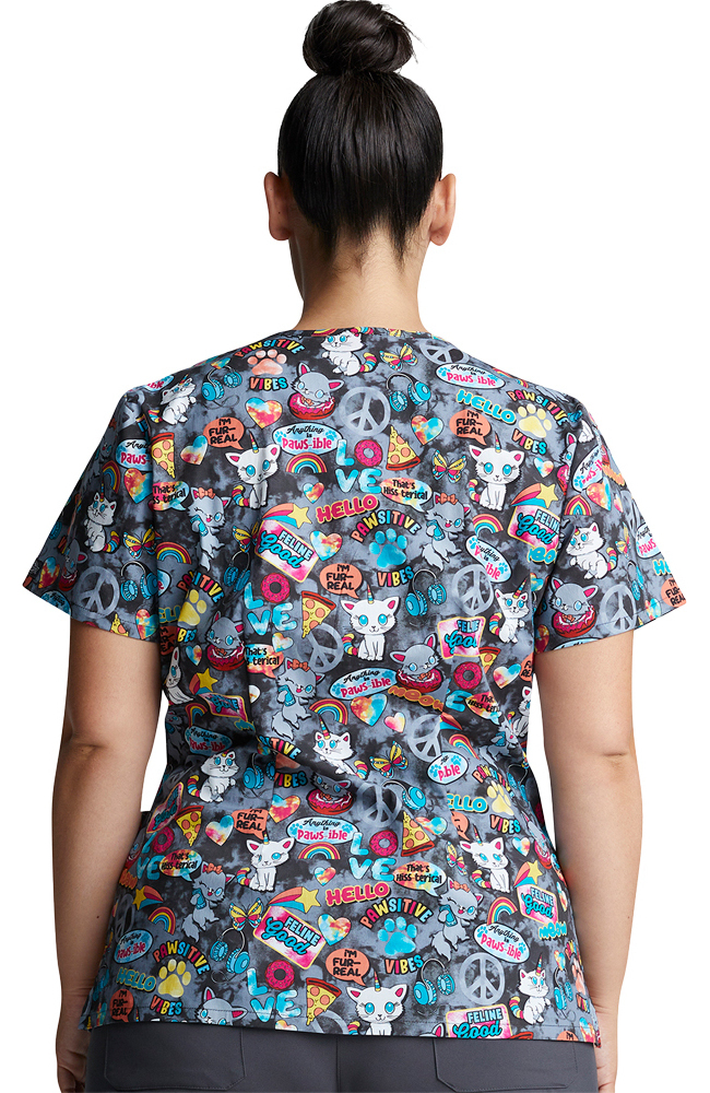 Clearance Women's Pawsitive Vibes Print Scrub Top Dickies Clearance Women's Pawsitive Vibes Print Scrub Top -Silverts-shop 2 di dk700 printclearance 650 1