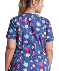 Dickies Clearance Women's Denim Garden Print Scrub Top -Silverts-shop 2 di dk700 printclearance 650