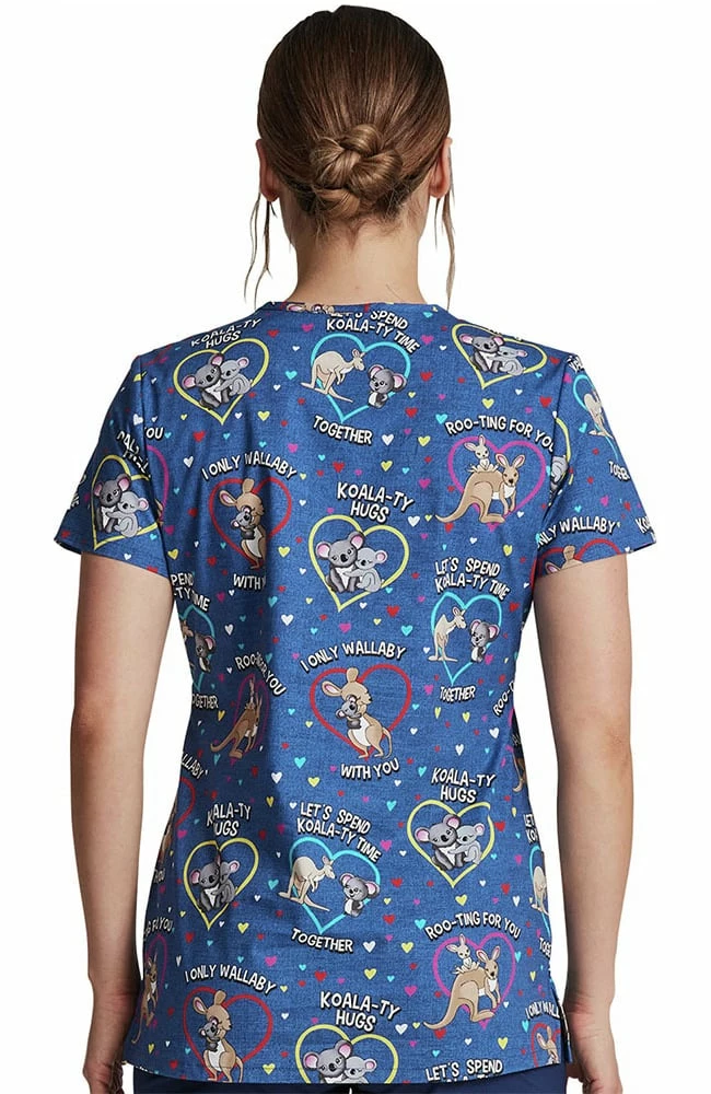 Dickies Clearance Women's Roo-Ting For You Print Scrub Top - Image 2