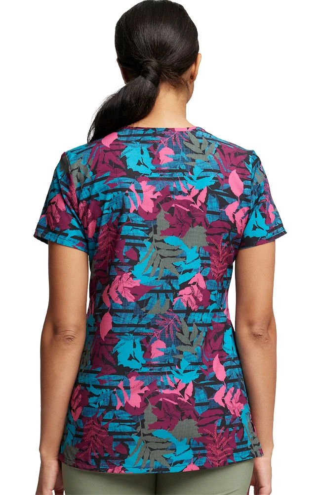 Dickies Women's V-Neck Falling Foliage Print Scrub Top - Image 2