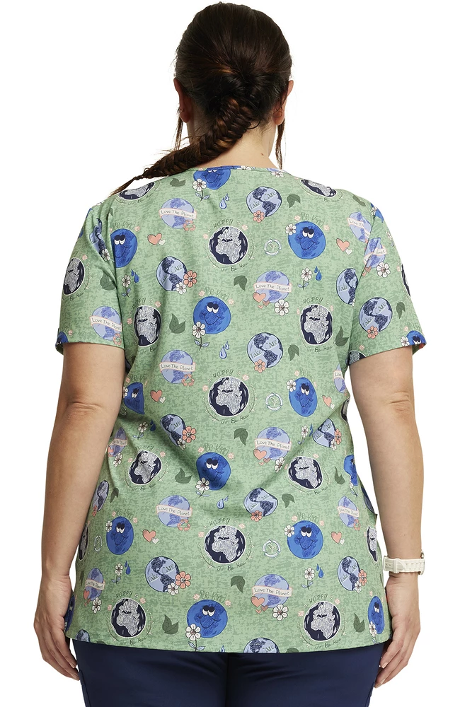 Dickies Women's Happy To Be Here Print Scrub Top - Image 2