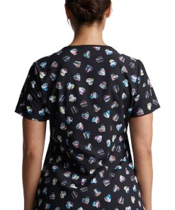 Dickies Clearance Women's Love U Dots Print Scrub Top -Silverts-shop 2 di dk718 printclearance 650
