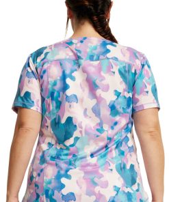 Dickies Women's Soft Camo-tion Print Scrub Top -Silverts-shop 2 di dk731 print 650 3