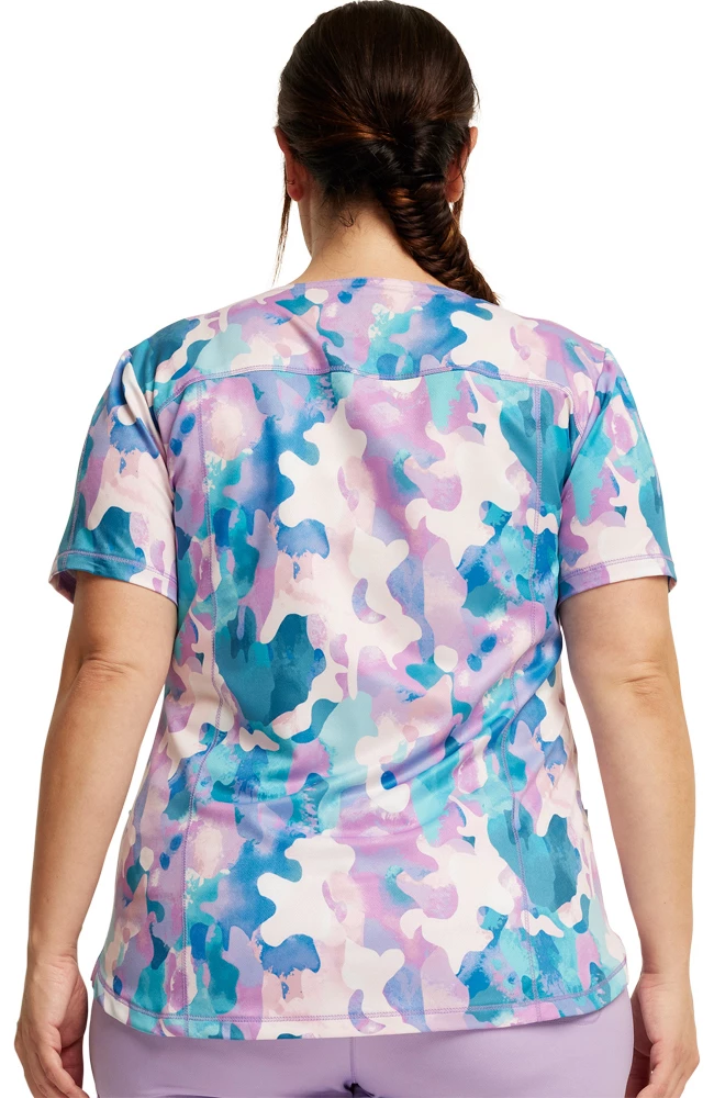 Dickies Women's Soft Camo-tion Print Scrub Top - Image 2
