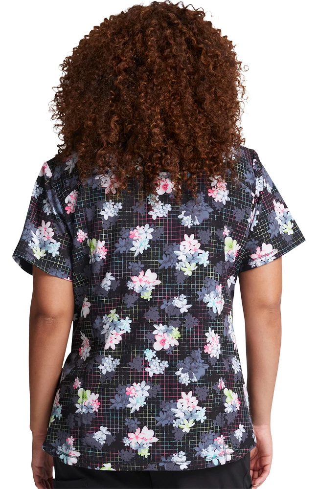Dickies Clearance Women's Light Bright Blooms Print Scrub Top - Image 2