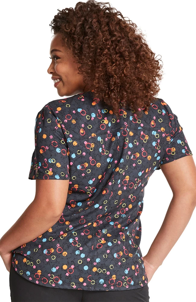 Dickies Clearance Women's Dots So Bright Print Scrub Top - Image 2