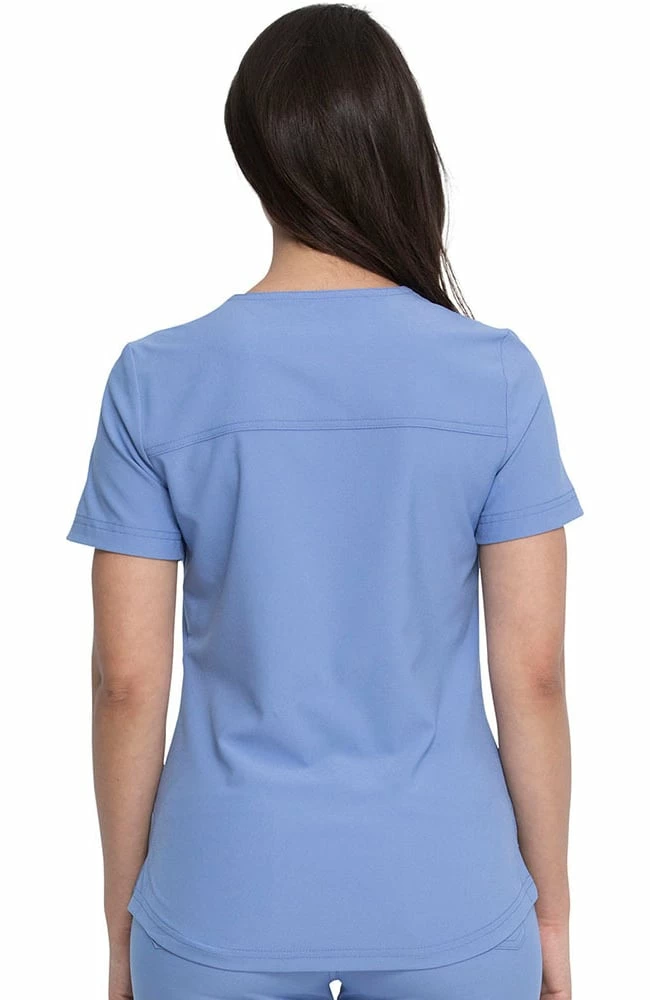 Dickies Clearance Women's Mock Wrap Solid Scrub Top - Image 2