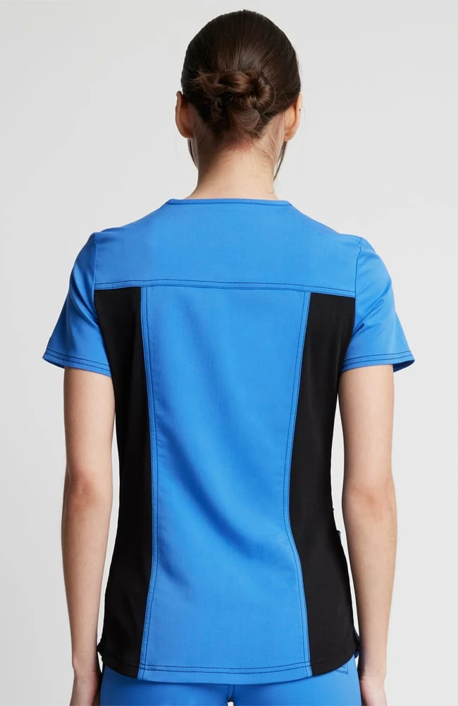 Dickies Clearance Women's Knitted Panel Solid Scrub Top - Image 2