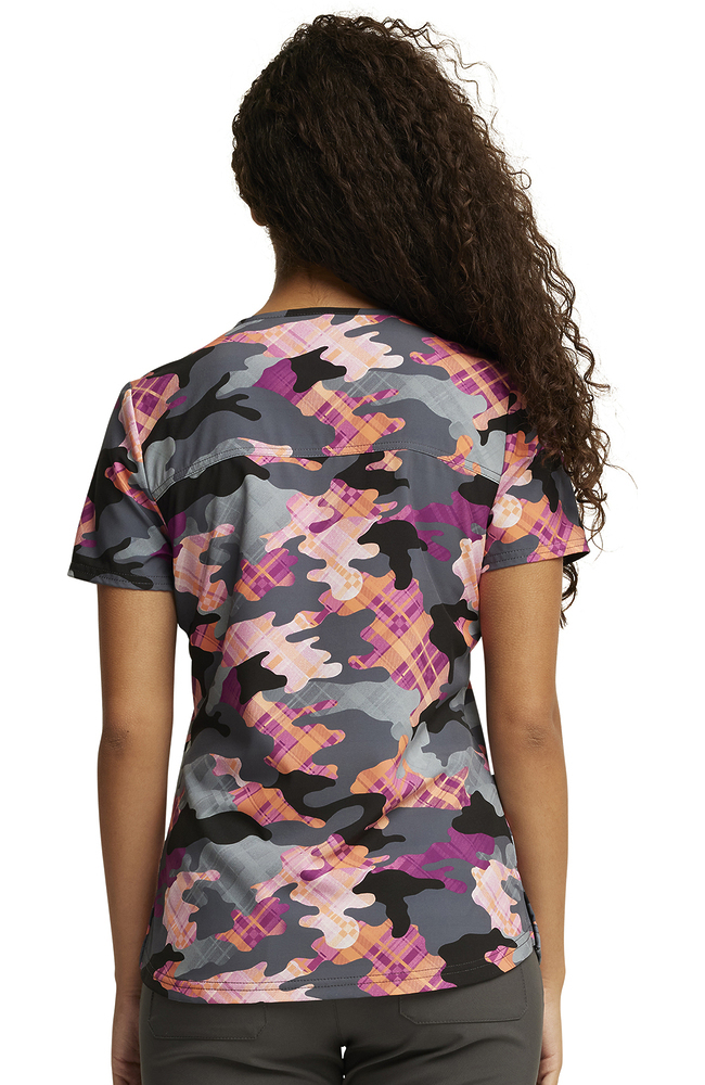 Women's Camo Plaid Print Scrub Top Dickies Women's Camo Plaid Print Scrub Top -Silverts-shop 2 di dk876 print 650 1