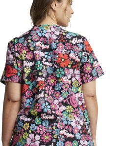 Dickies Women's V-Neck Love Hope Heal Print Scrub Top 3 Dickies Women's V-Neck Love Hope Heal Print Scrub Top -Silverts-shop 2 di dk876 print 650