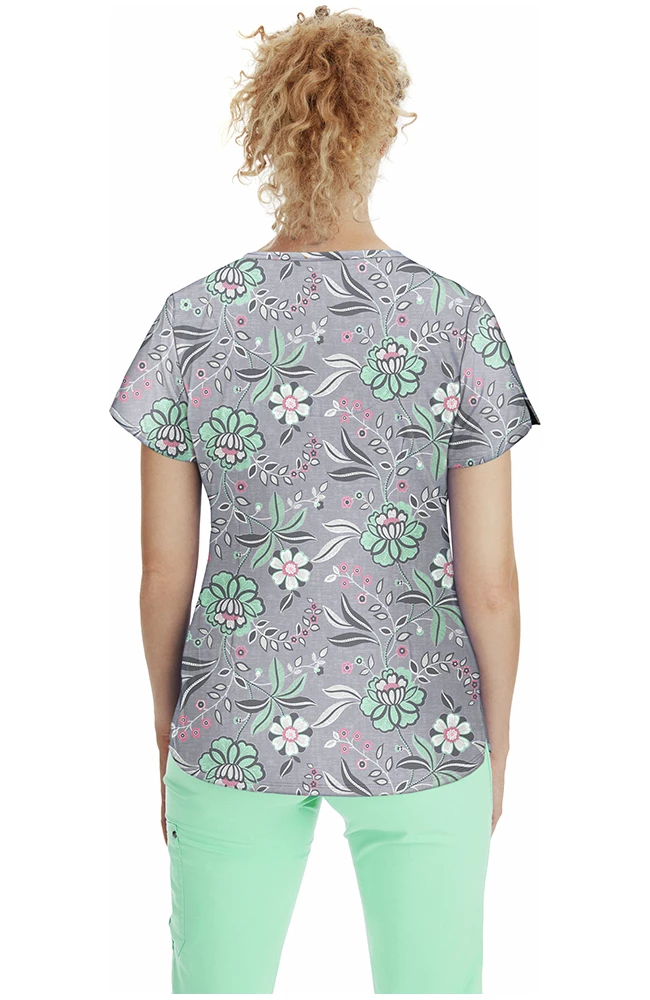 Healing Hands Women's Isabel Simply Sweet Print Scrub Top - Image 2